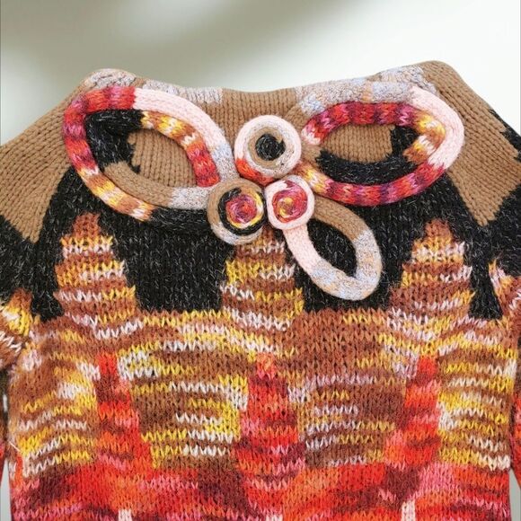 Anthropologie Sleeping On Snow Wool Blend Long Funky Cardigan Sweater Womens XS - Picture 4 of 9